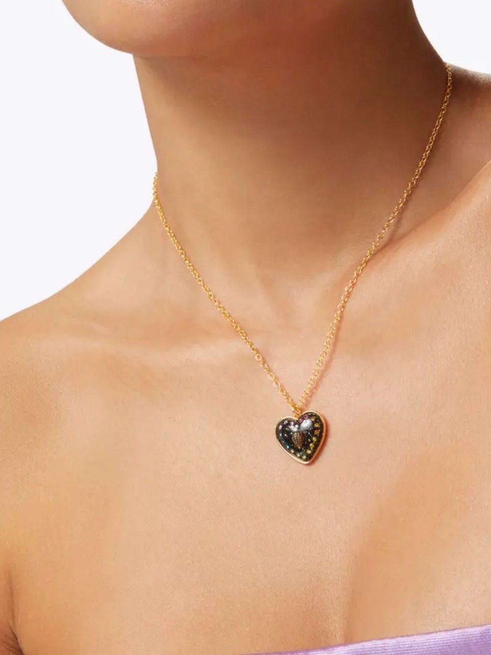 Kurt Geiger GLITTER HEART NECKLACE